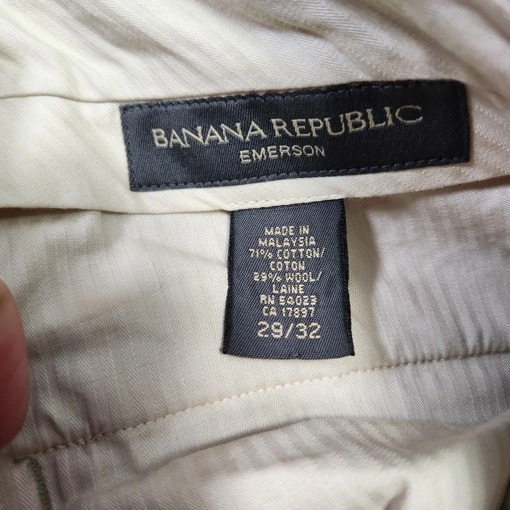 Vintage Banana Republic Pants Men 28x28 READ Wool Cotton High Rise Trouser Flowy